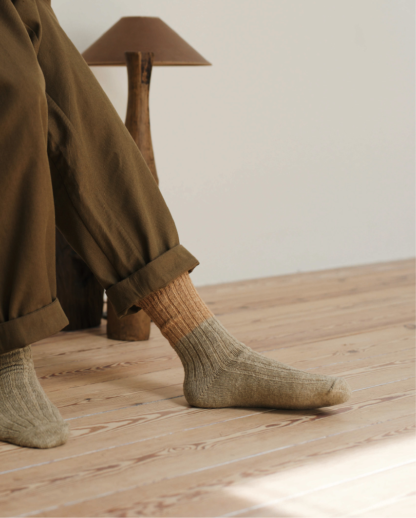 WOOL COTTON SLAB SOCKS