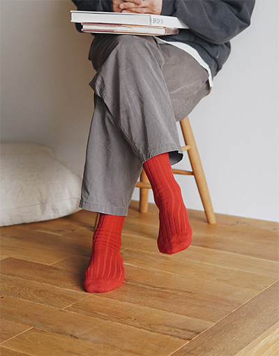 CASHMERE RIBBED SOCKS