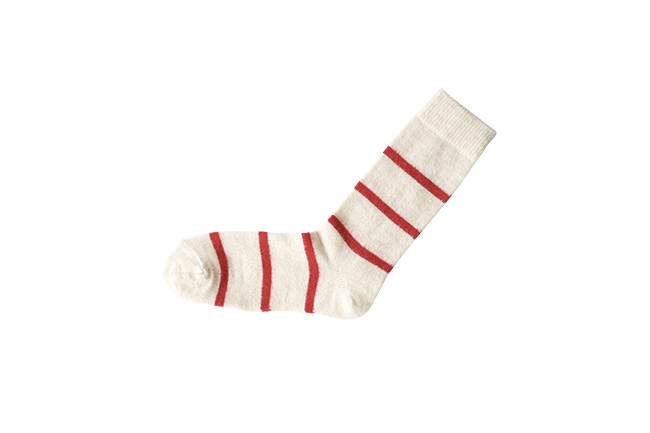 MOHAIR WOOL BORDER SOCKS S画像