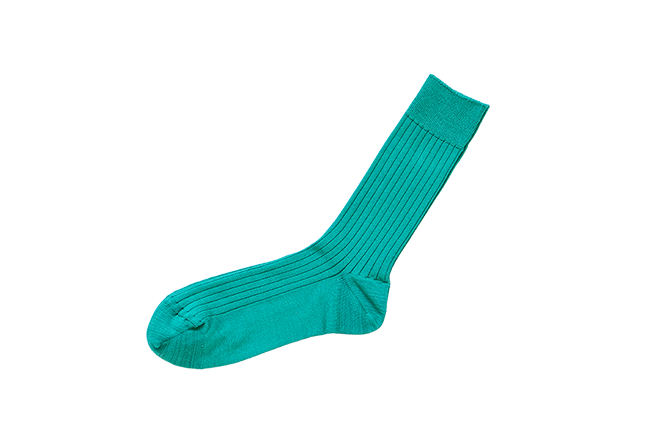 SILK COTTON RIBBED SOCKS L画像